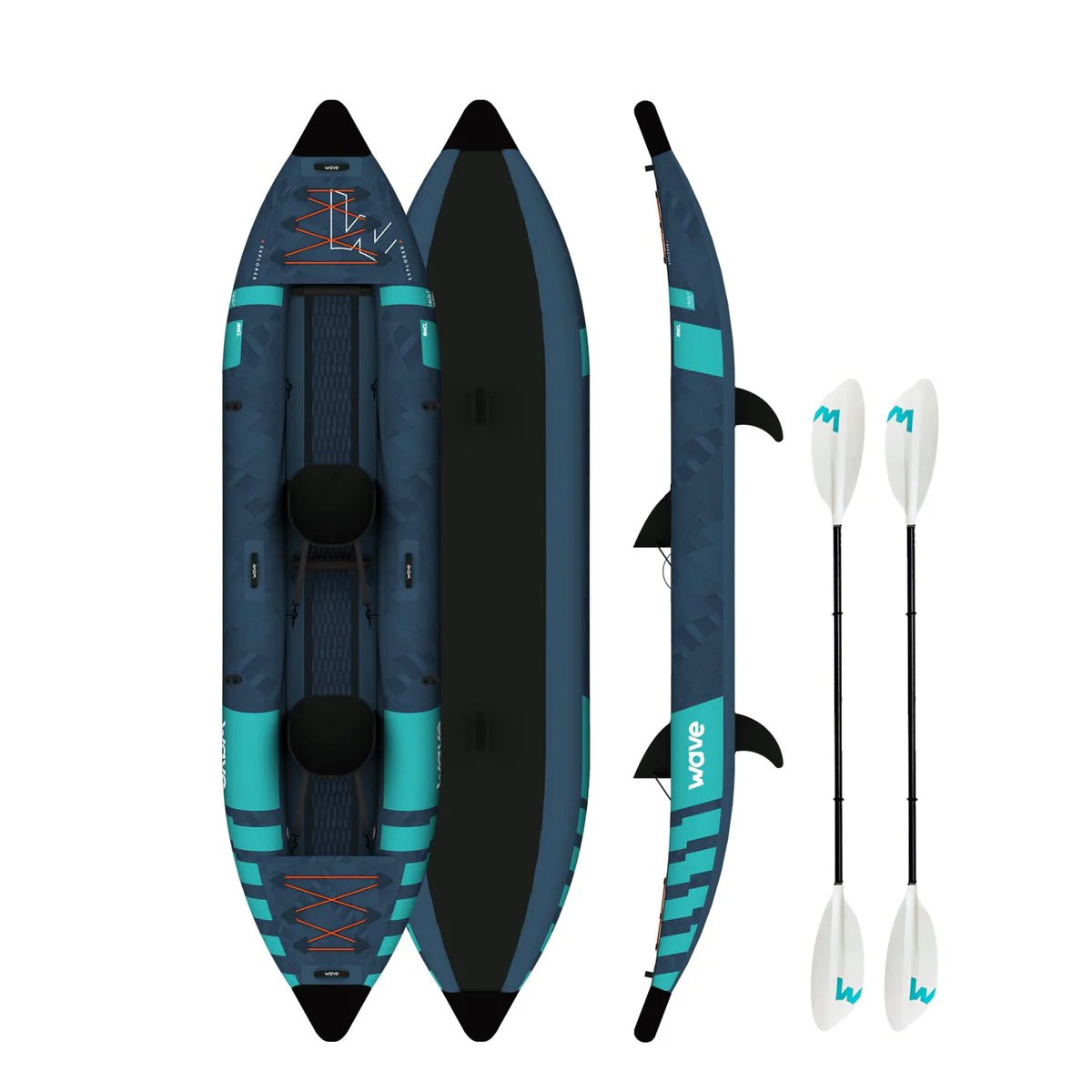 Explorer 2.0 | Inflatable Kayak | PU - Stitch | 1 - 2/2 - 3 Seater - Wave Sups EU