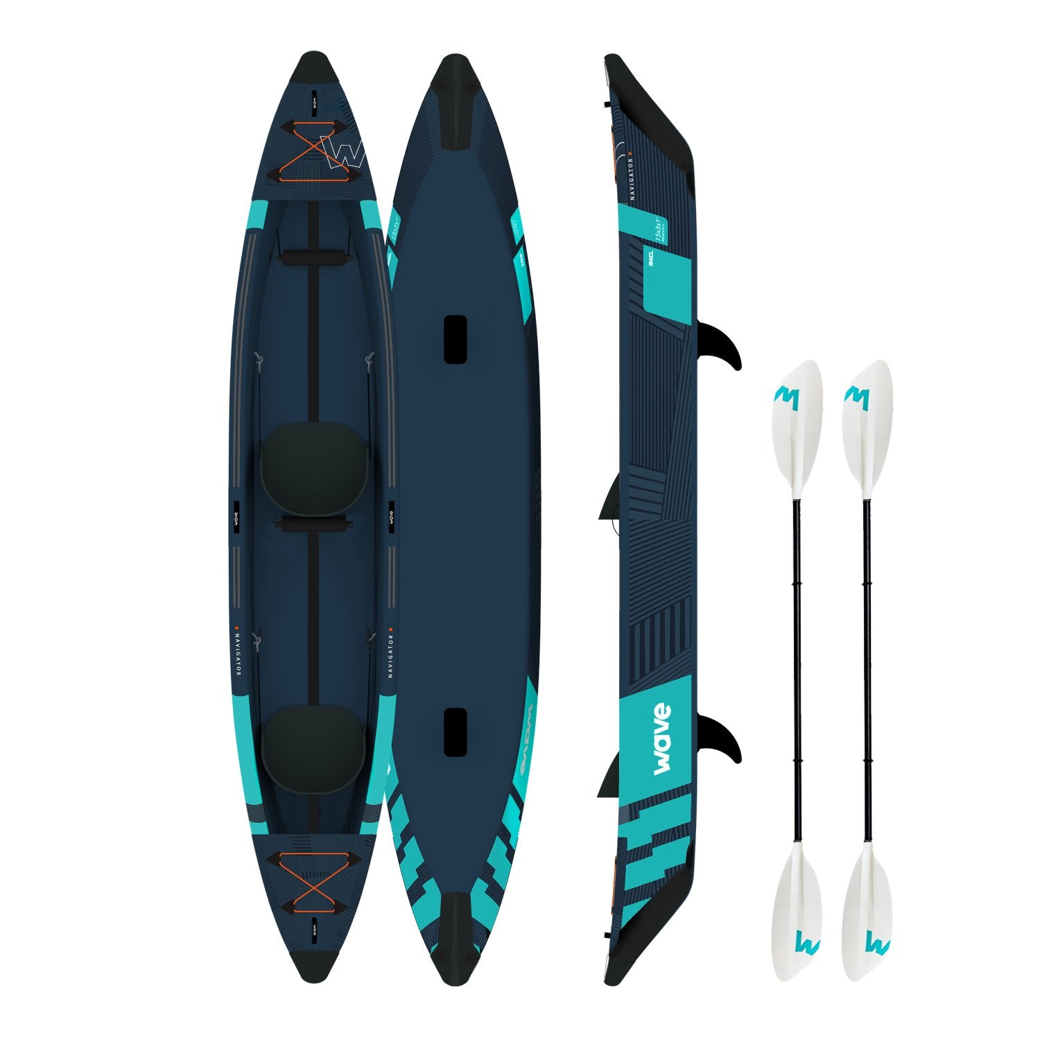 Navigator Plus | Inflatable Kayak | Drop-Stitch | 2-Seater - Wave Sups EU